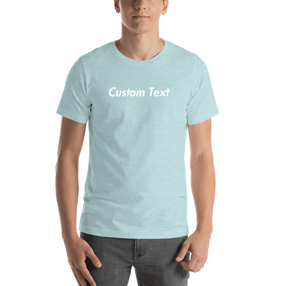 Personalized T-Shirt - Heather Prism Ice Blue - Your Custom Text - Shirt View