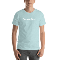 Thumbnail for Personalized T-Shirt - Heather Prism Ice Blue - Your Custom Text - Shirt View