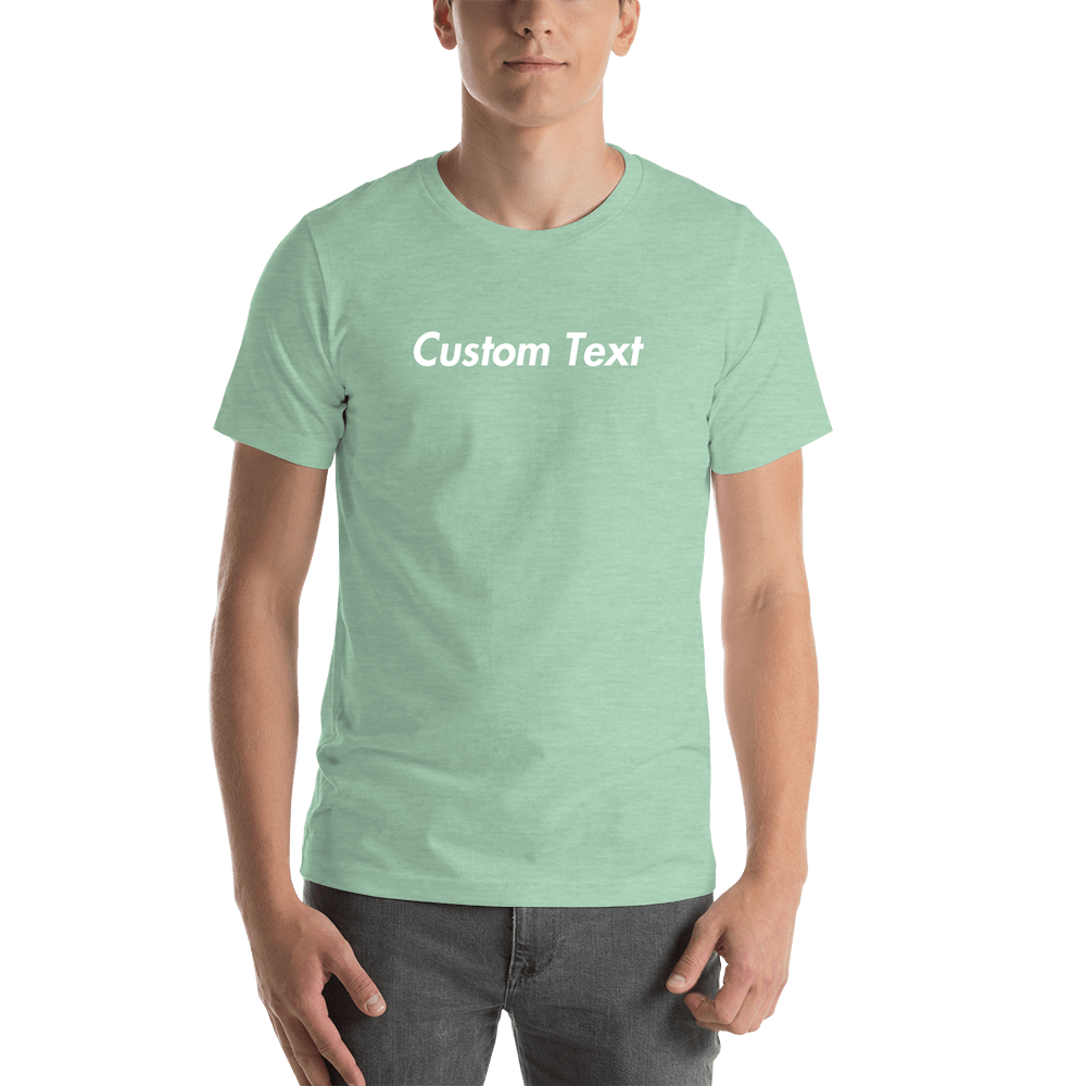 Personalized T-Shirt - Heather Prism Mint - Your Custom Text - Shirt View