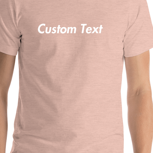 Personalized T-Shirt - Heather Prism Peach - Your Custom Text - Shirt Close-Up View