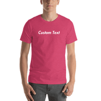 Thumbnail for Personalized T-Shirt - Heather Raspberry - Your Custom Text - Shirt View