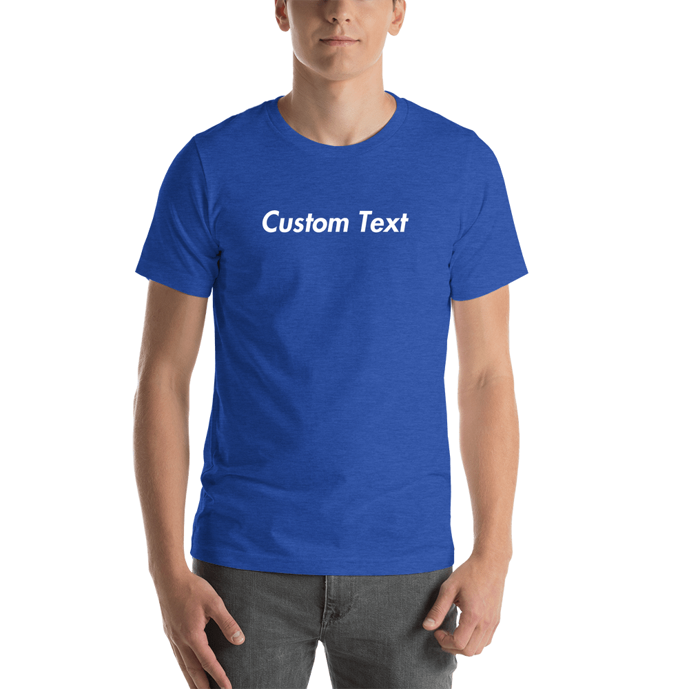 Personalized T-Shirt - Heather True Royal - Your Custom Text - Shirt View