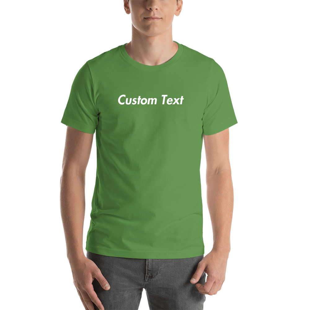 Personalized T-Shirt - Leaf Green - Your Custom Text - Shirt View