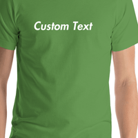 Thumbnail for Personalized T-Shirt - Leaf Green - Your Custom Text - Shirt Close-Up View