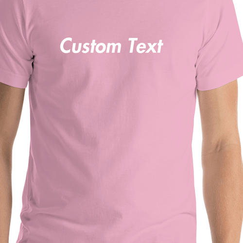 Personalized T-Shirt - Lilac - Your Custom Text - Shirt Close-Up View