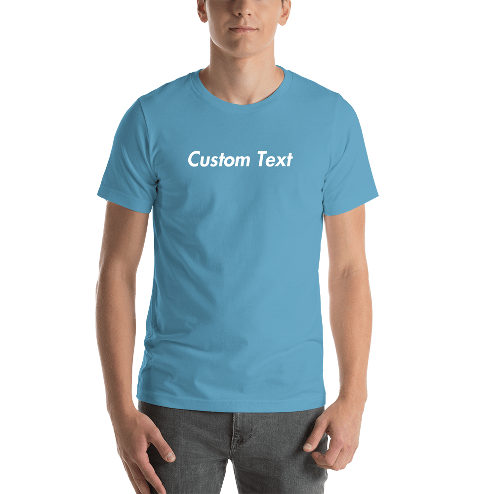Personalized T-Shirt - Ocean Blue - Your Custom Text - Shirt View