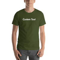 Thumbnail for Personalized T-Shirt - Olive - Your Custom Text - Shirt View