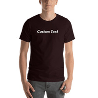 Thumbnail for Personalized T-Shirt - Oxblood Black - Your Custom Text - Shirt View