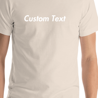 Thumbnail for Personalized T-Shirt - Soft Cream - Your Custom Text - Shirt Close-Up View