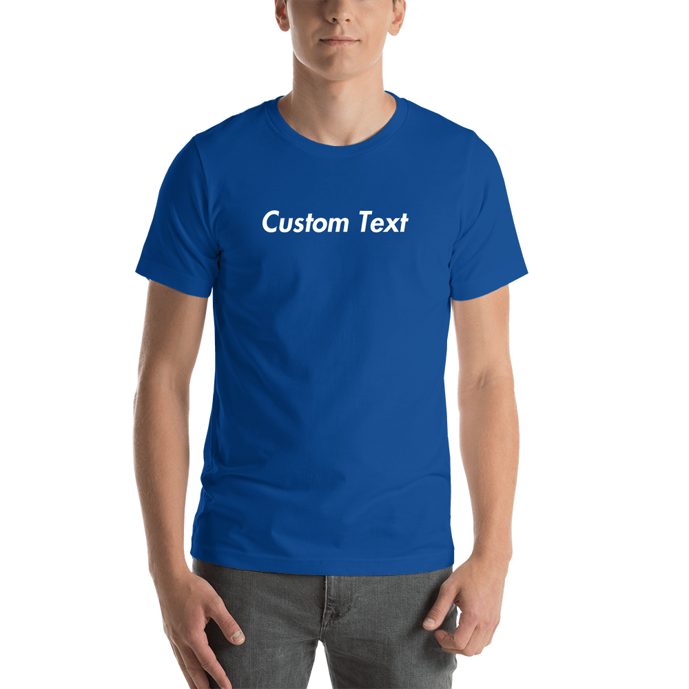 Personalized T-Shirt - Royal Blue - Your Custom Text - Shirt View