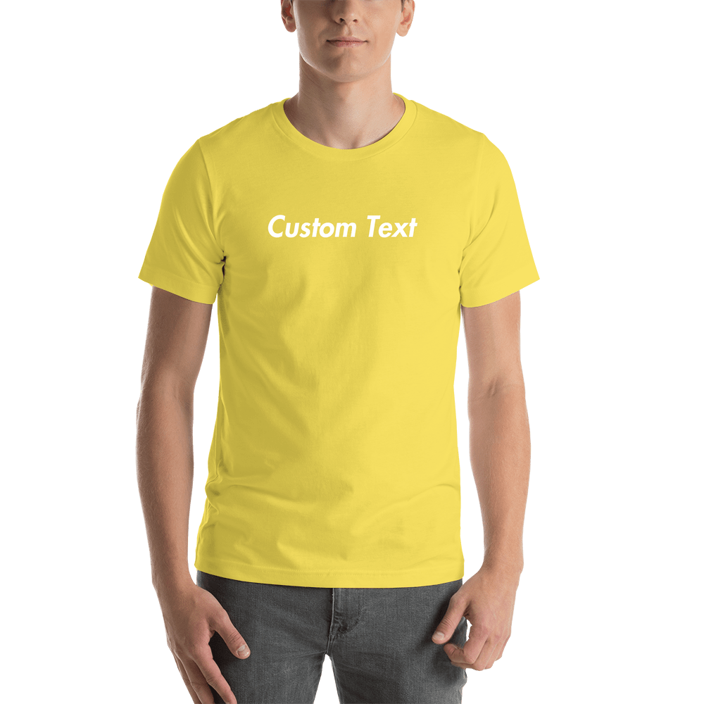 Personalized T-Shirt - Yellow - Your Custom Text - Shirt View