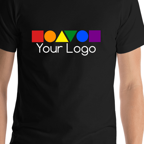 Personalized T-Shirt - Black - Upload Your Logo - Shirt Close-Up View