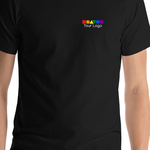 Personalized T-Shirt - Black - Upload Your Logo - Shirt Close-Up View