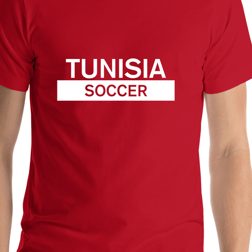 Tunisia Soccer T-Shirt - Red - Shirt Close-Up View
