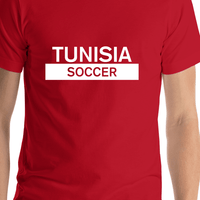 Thumbnail for Tunisia Soccer T-Shirt - Red - Shirt Close-Up View
