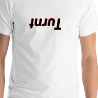 Thumbnail for Turnt T-Shirt - White - Shirt Close-Up View
