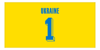 Thumbnail for Personalized Ukraine Jersey Number Beach Towel - Yellow - Front View