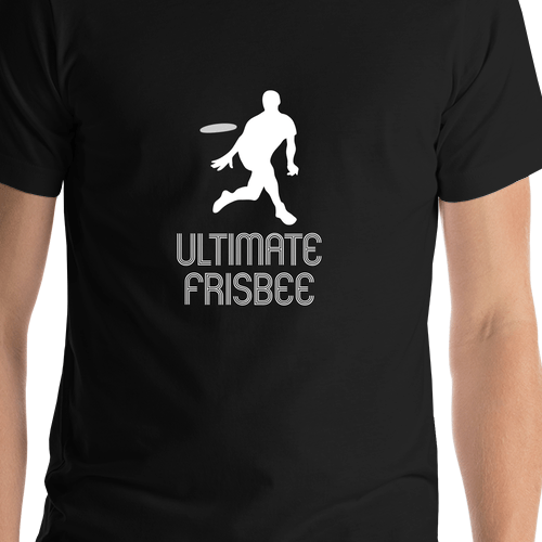 Personalized Ultimate Frisbee T-Shirt - Black - Shirt Close-Up View