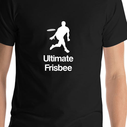 Personalized Ultimate Frisbee T-Shirt - Black - Shirt Close-Up View