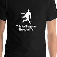 Thumbnail for Personalized Ultimate Frisbee T-Shirt - Black - Shirt Close-Up View