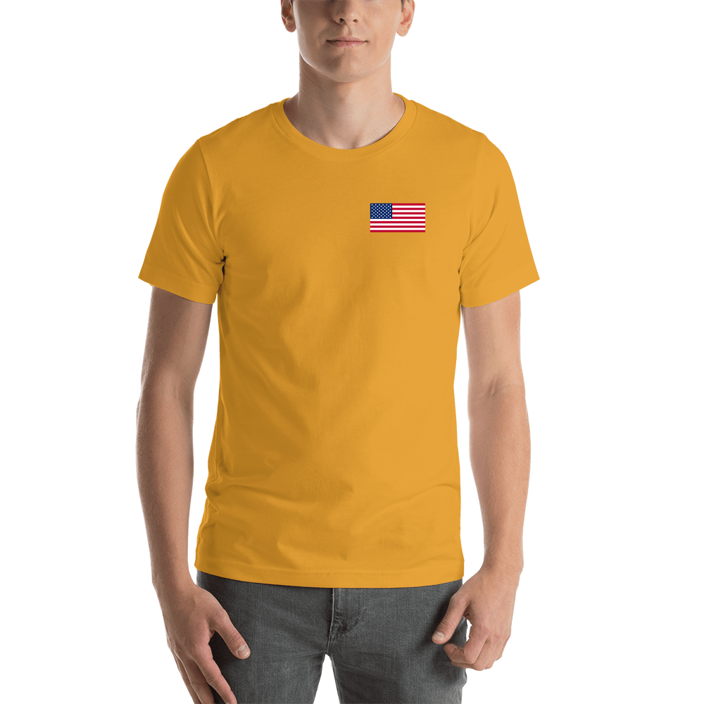 United States of America Flag T-Shirt - Mustard - Shirt View
