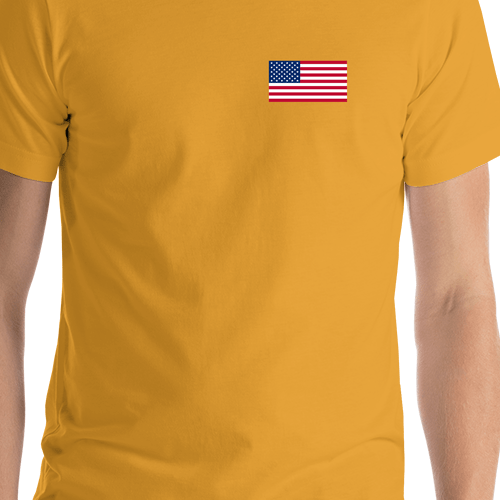 United States of America Flag T-Shirt - Mustard - Shirt Close-Up View