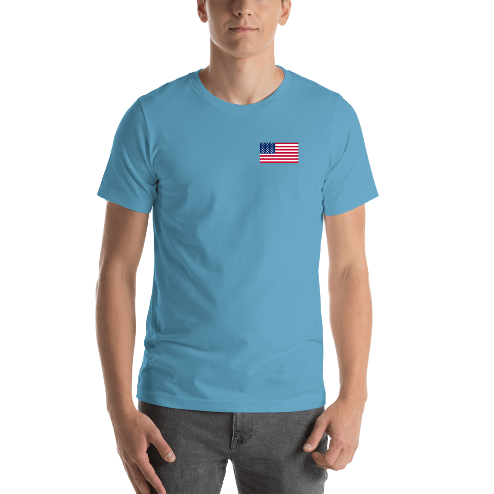 United States of America Flag T-Shirt - Ocean Blue - Shirt View