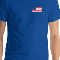 Thumbnail for United States of America Flag T-Shirt - Blue - Shirt Close-Up View