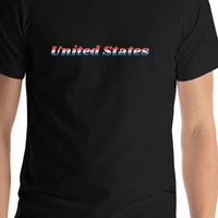 Thumbnail for United States of America T-Shirt - Black - Shirt Close-Up View