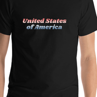 Thumbnail for United States of America T-Shirt - Black - Shirt Close-Up View