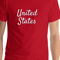 Thumbnail for Personalized United States T-Shirt - Red - Shirt Close-Up View