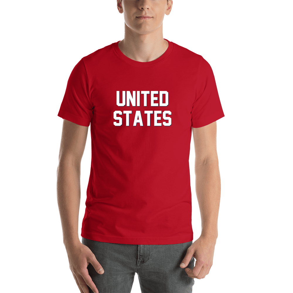 Personalized United States T-Shirt - Red - Shirt View