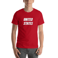 Thumbnail for Personalized United States T-Shirt - Red - Shirt View