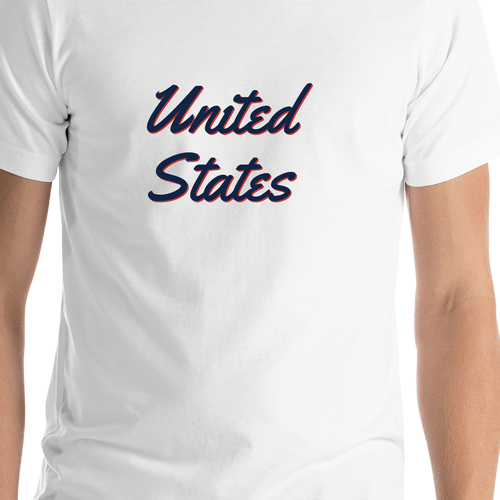 Personalized United States T-Shirt - White - Shirt Close-Up View