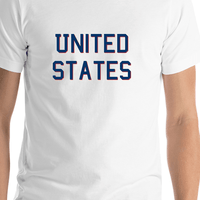 Thumbnail for Personalized United States T-Shirt - White - Shirt Close-Up View