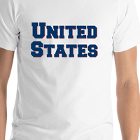 Thumbnail for Personalized United States T-Shirt - White - Shirt Close-Up View