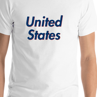 Thumbnail for Personalized United States T-Shirt - White - Shirt Close-Up View