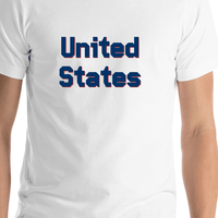 Thumbnail for Personalized United States T-Shirt - White - Shirt Close-Up View