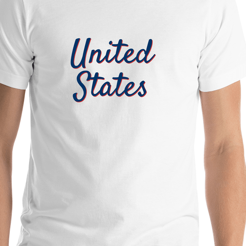 Personalized United States T-Shirt - White - Shirt Close-Up View