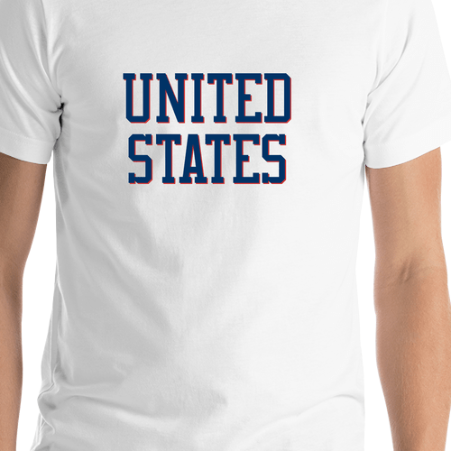 Personalized United States T-Shirt - White - Shirt Close-Up View
