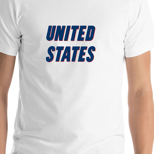 Personalized United States T-Shirt - White - Shirt Close-Up View