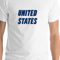 Thumbnail for Personalized United States T-Shirt - White - Shirt Close-Up View