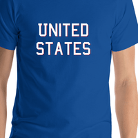 Thumbnail for Personalized United States T-Shirt - Blue - Shirt Close-Up View