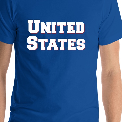 Personalized United States T-Shirt - Blue - Shirt Close-Up View