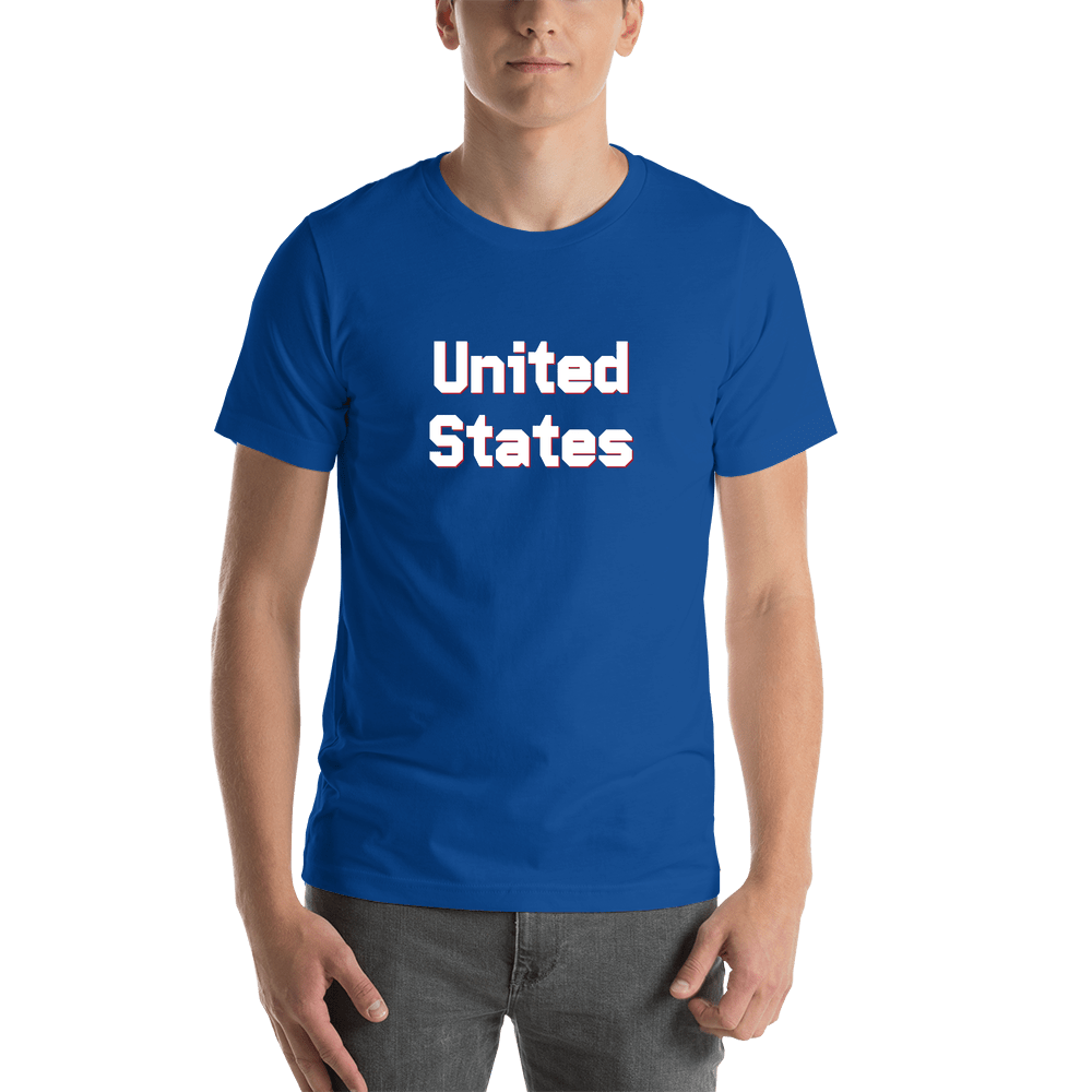 Personalized United States T-Shirt - Blue - Shirt View