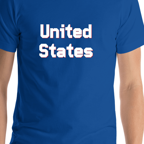 Personalized United States T-Shirt - Blue - Shirt Close-Up View