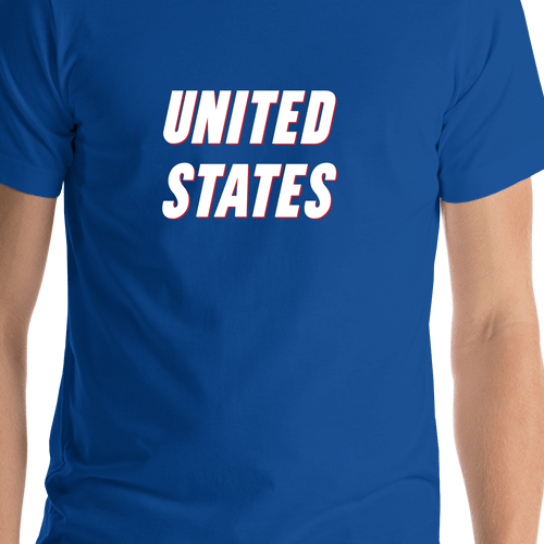 Personalized United States T-Shirt - Blue - Shirt Close-Up View