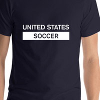 Thumbnail for United States Soccer T-Shirt - Navy Blue - Shirt Close-Up View