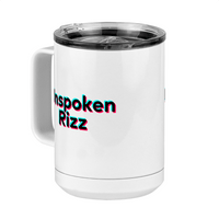 Thumbnail for Unspoken Rizz Coffee Mug Tumbler with Handle (15 oz) - TikTok Trends - Front Left View