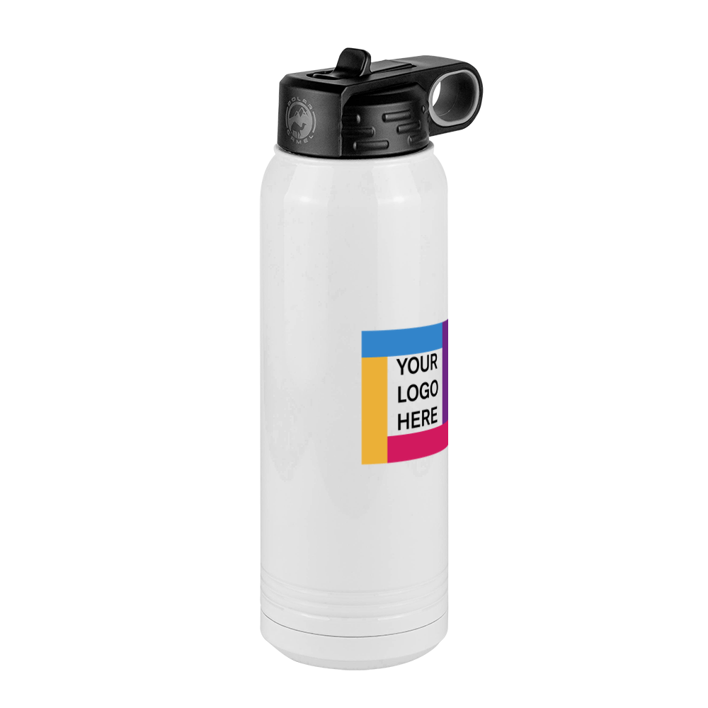 Upload Your Logo Water Bottle (30 oz) - Square Logo - Front Right View